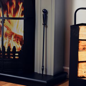 Silverflame Cast Iron Poker 18" - Black